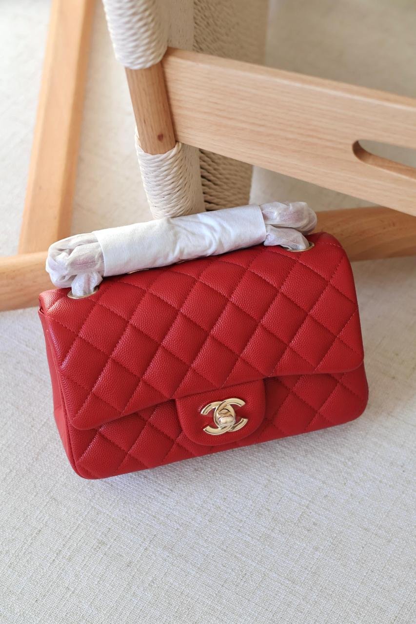 Chanel Rectangle quilted lambskin leather Women Classic Double Flap Handbag in Dubai - Image 15