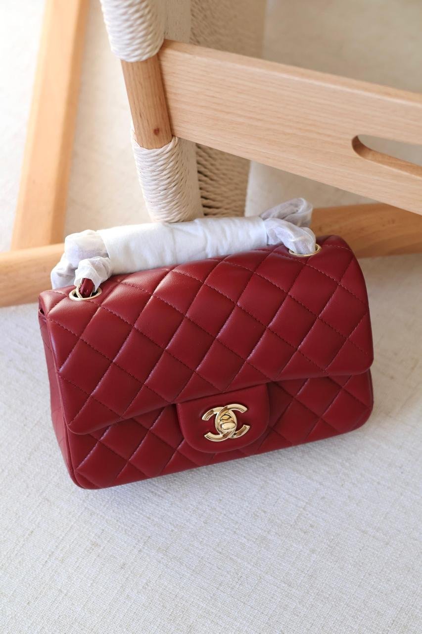 Chanel Rectangle quilted lambskin leather Women Classic Double Flap Handbag in Dubai - Image 14