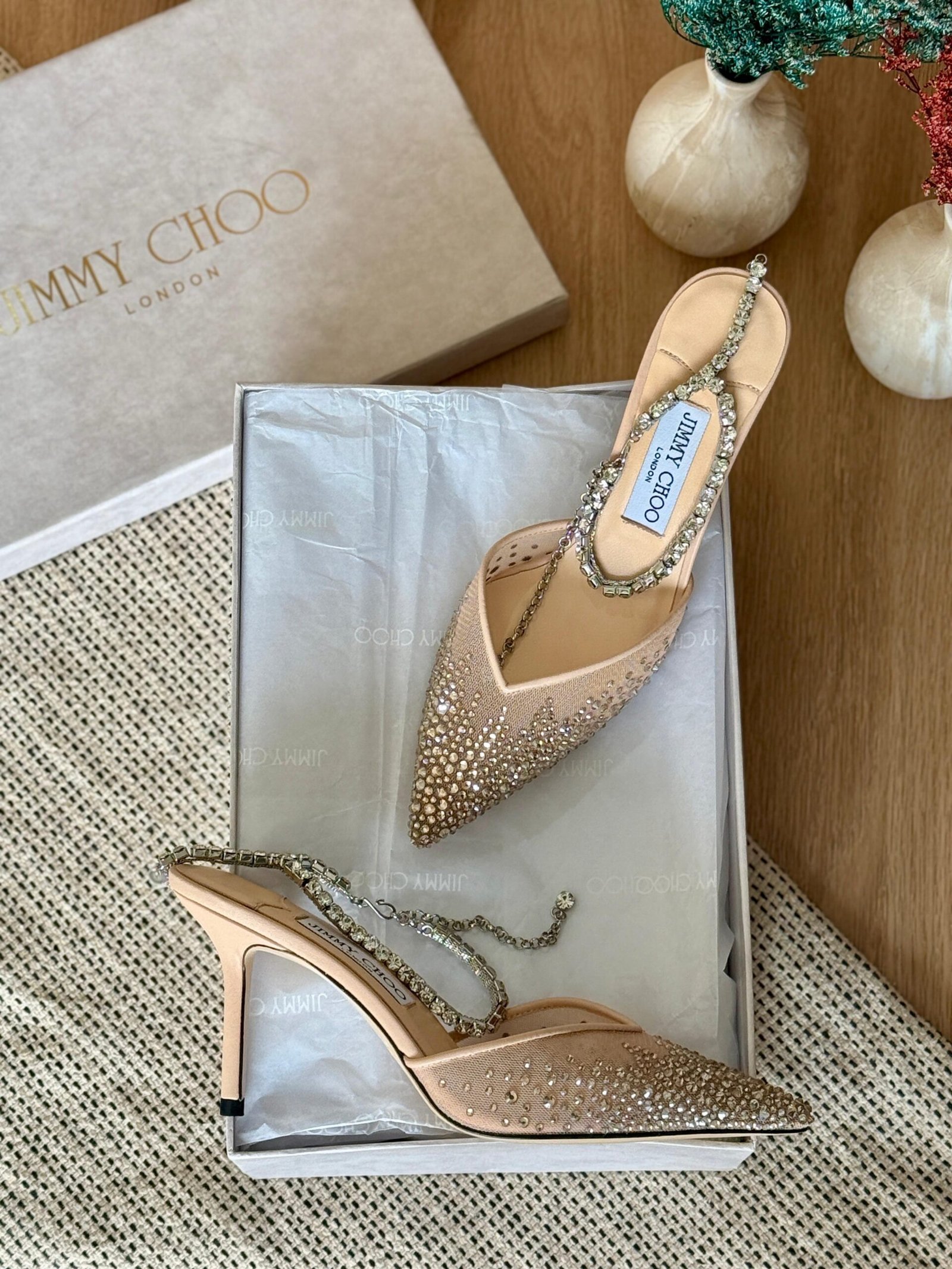 Jimmy Choo Saeda 100 Crystal-Embellished Pumps for women in Dubai