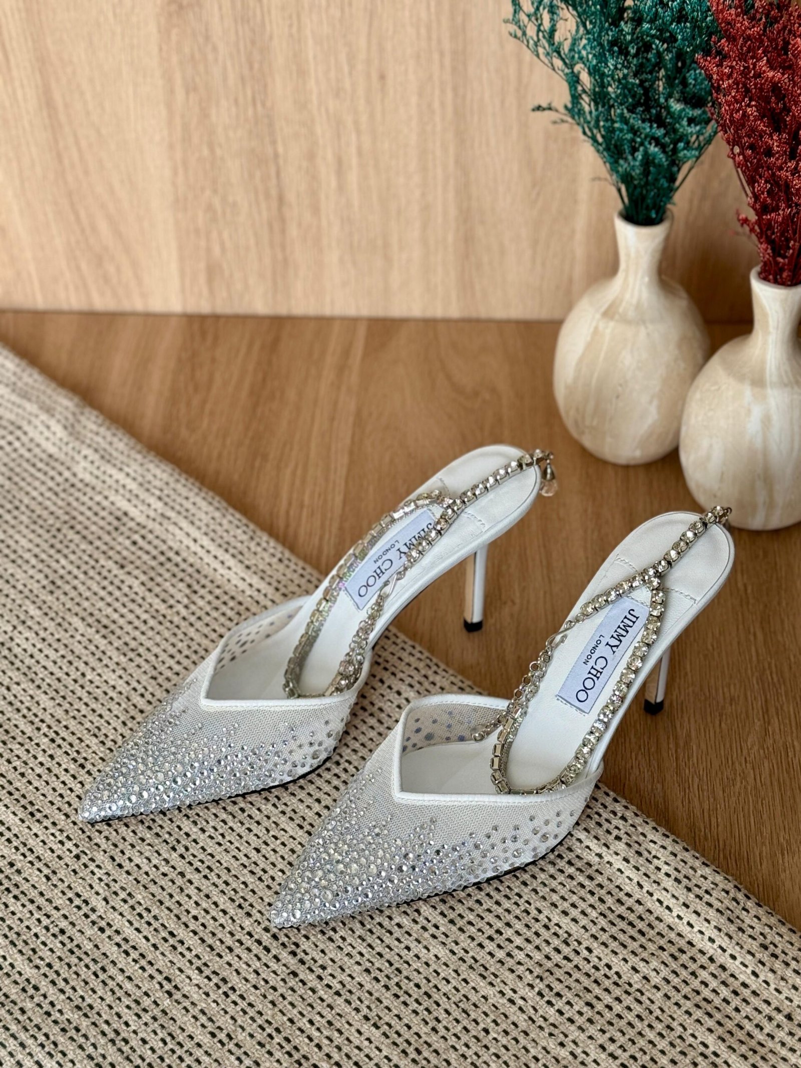 Jimmy Choo Saeda 100 Crystal-Embellished Pumps for women in Dubai