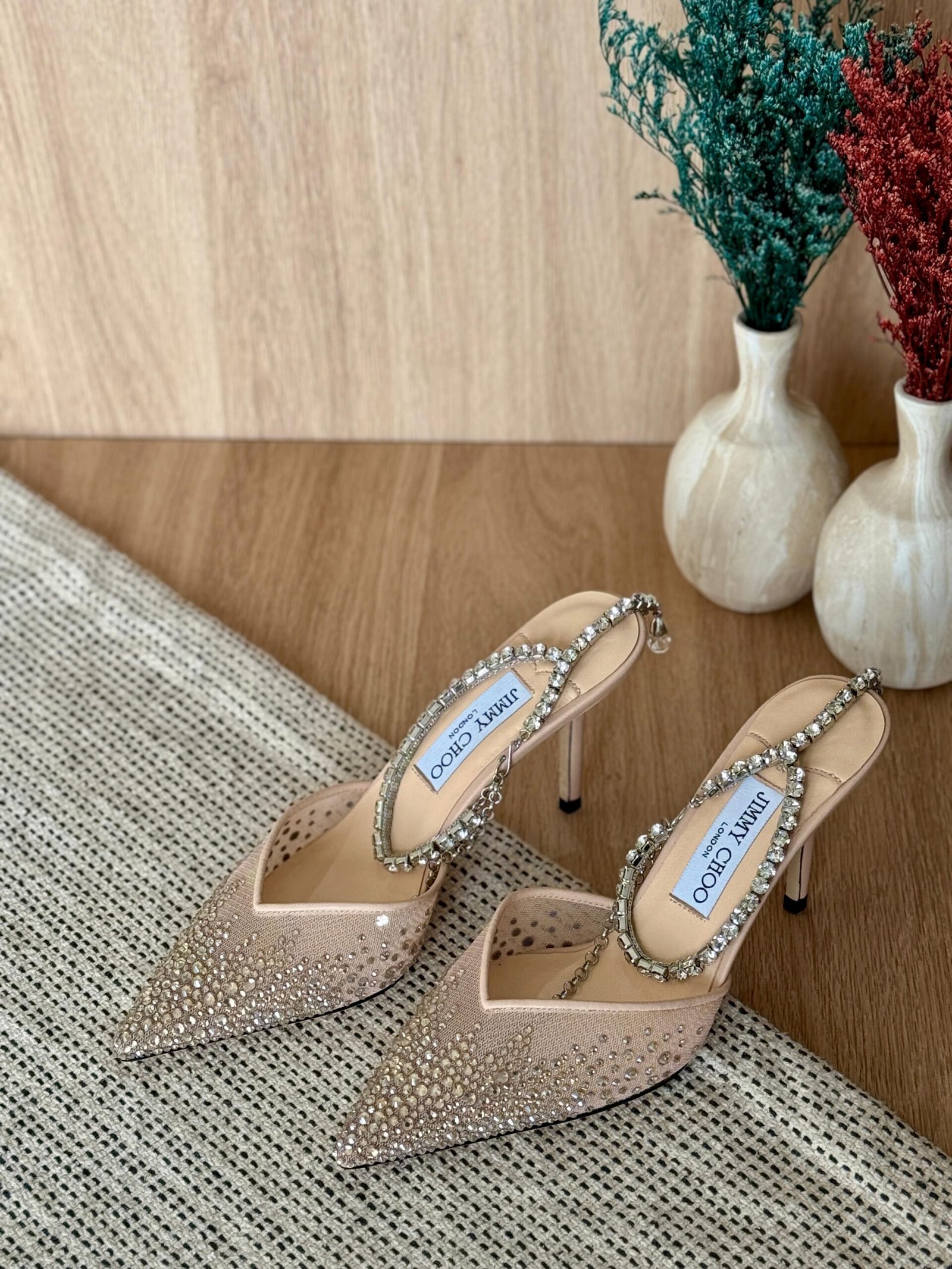 Jimmy Choo Saeda 100 Crystal-Embellished Pumps for women in Dubai