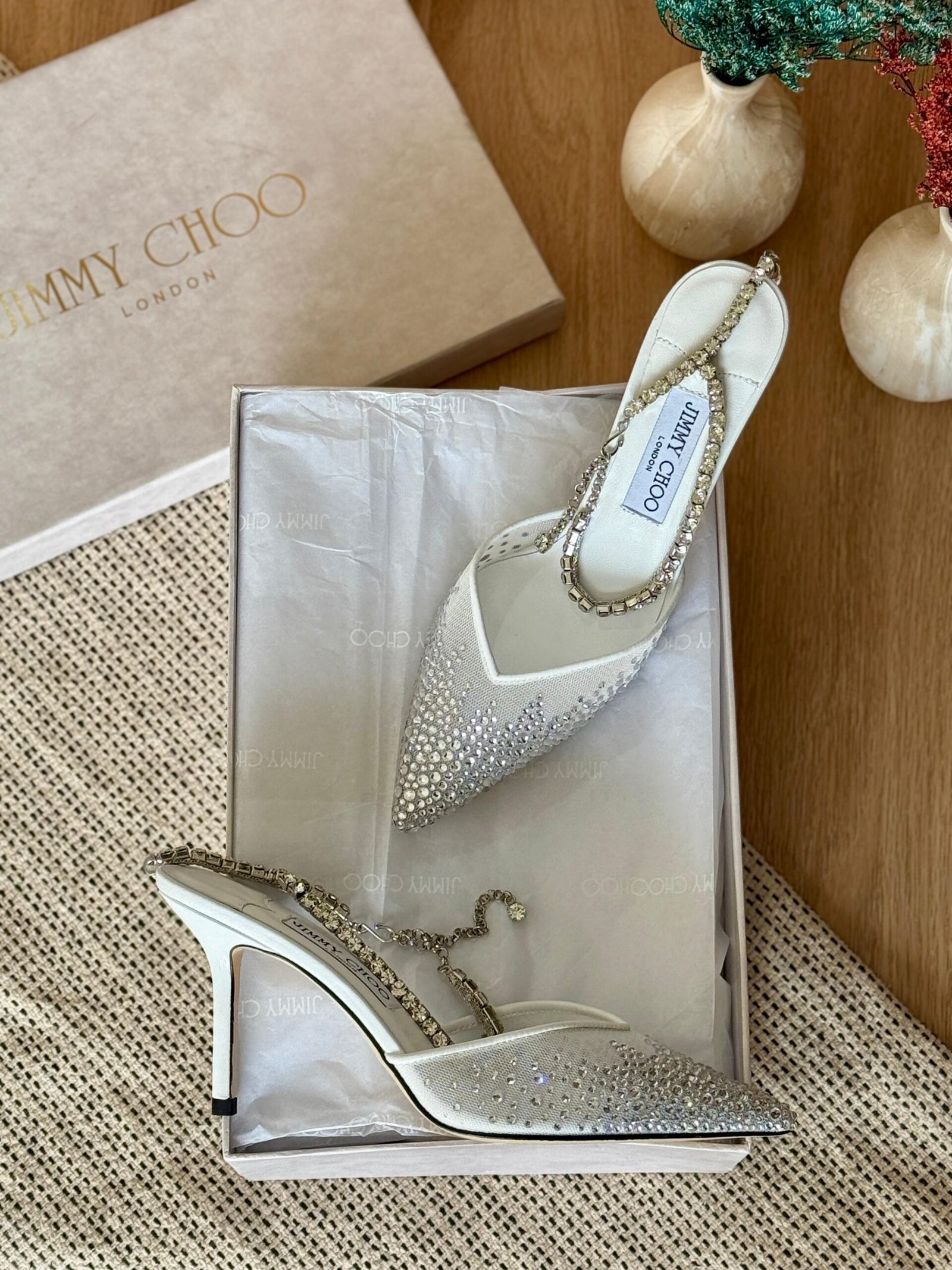 Jimmy Choo Saeda 100 Crystal-Embellished Pumps for women in Dubai