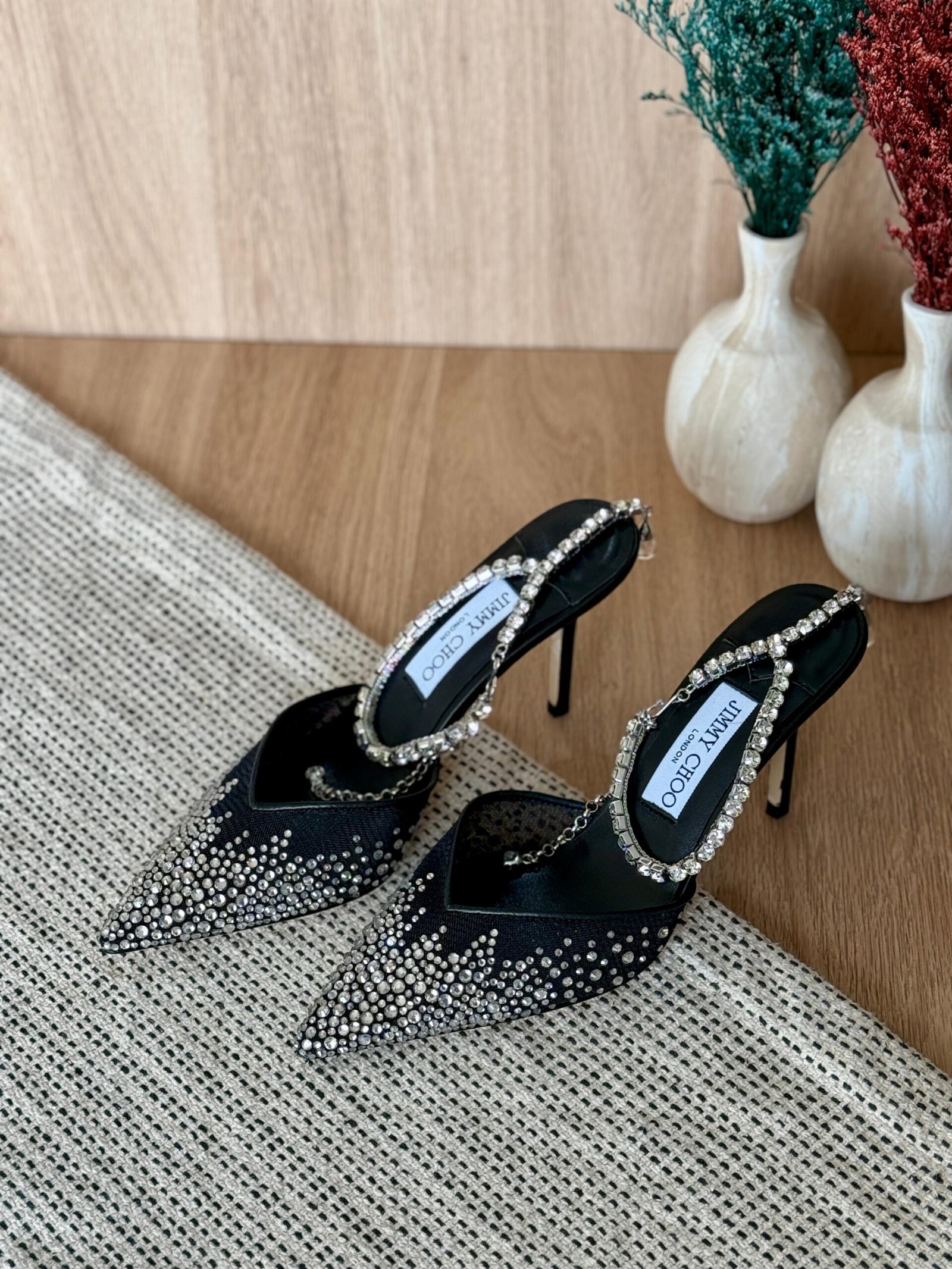 Jimmy Choo Saeda 100 Crystal-Embellished Pumps for women in Dubai