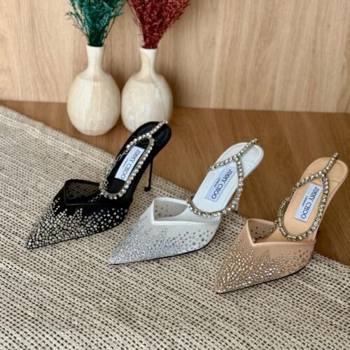 Jimmy Choo Saeda 100 Crystal-Embellished Pumps for women in Dubai