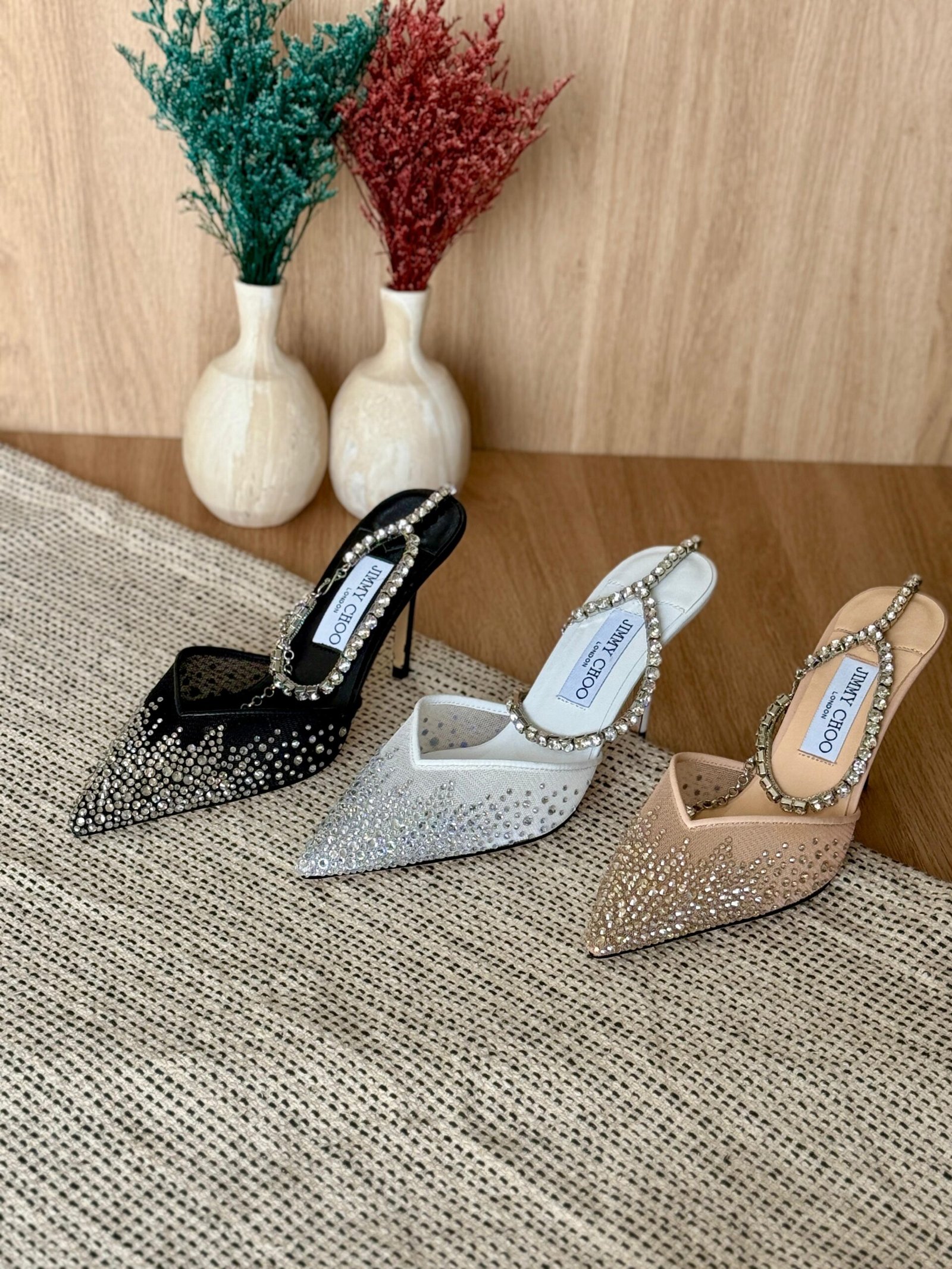 Jimmy Choo Saeda 100 Crystal-Embellished Pumps for women in Dubai