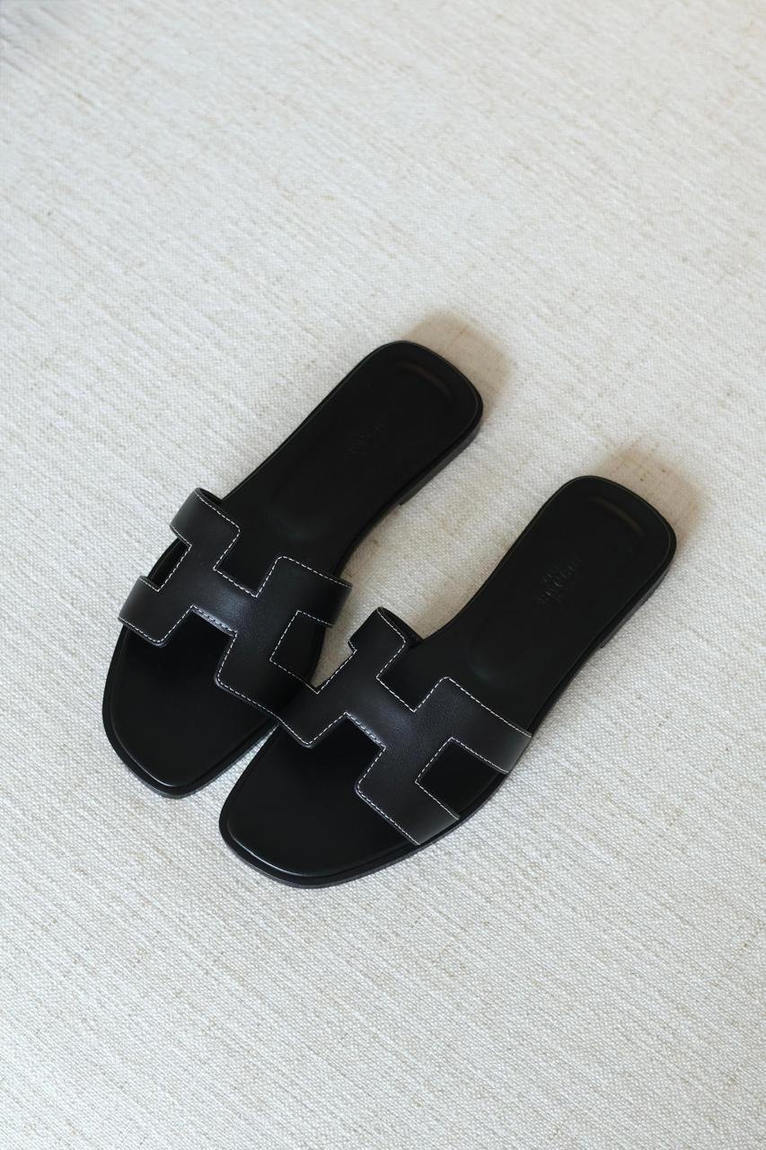 Hermes Oran Suede Goatskin Sandals – H Cut-Out Flat Sandals for women in Dubai - Image 6