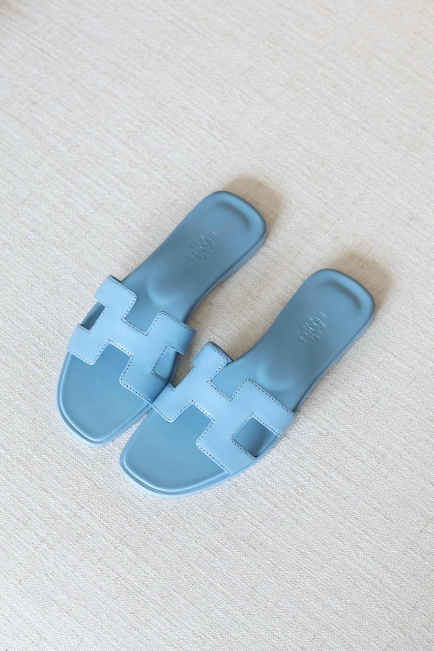 Hermes Oran Suede Goatskin Sandals – H Cut-Out Flat Sandals for women in Dubai - Image 9