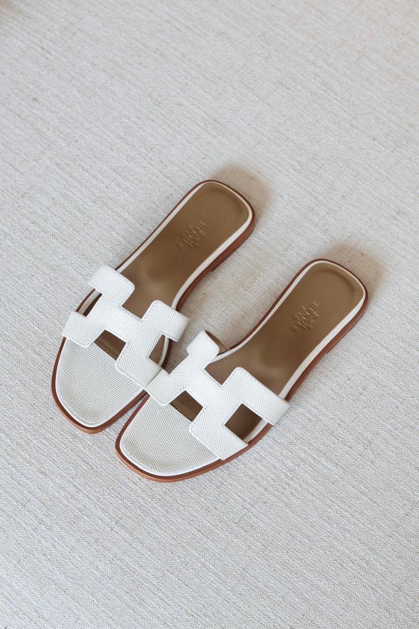 Hermes Oran Suede Goatskin Sandals – H Cut-Out Flat Sandals for women in Dubai - Image 11