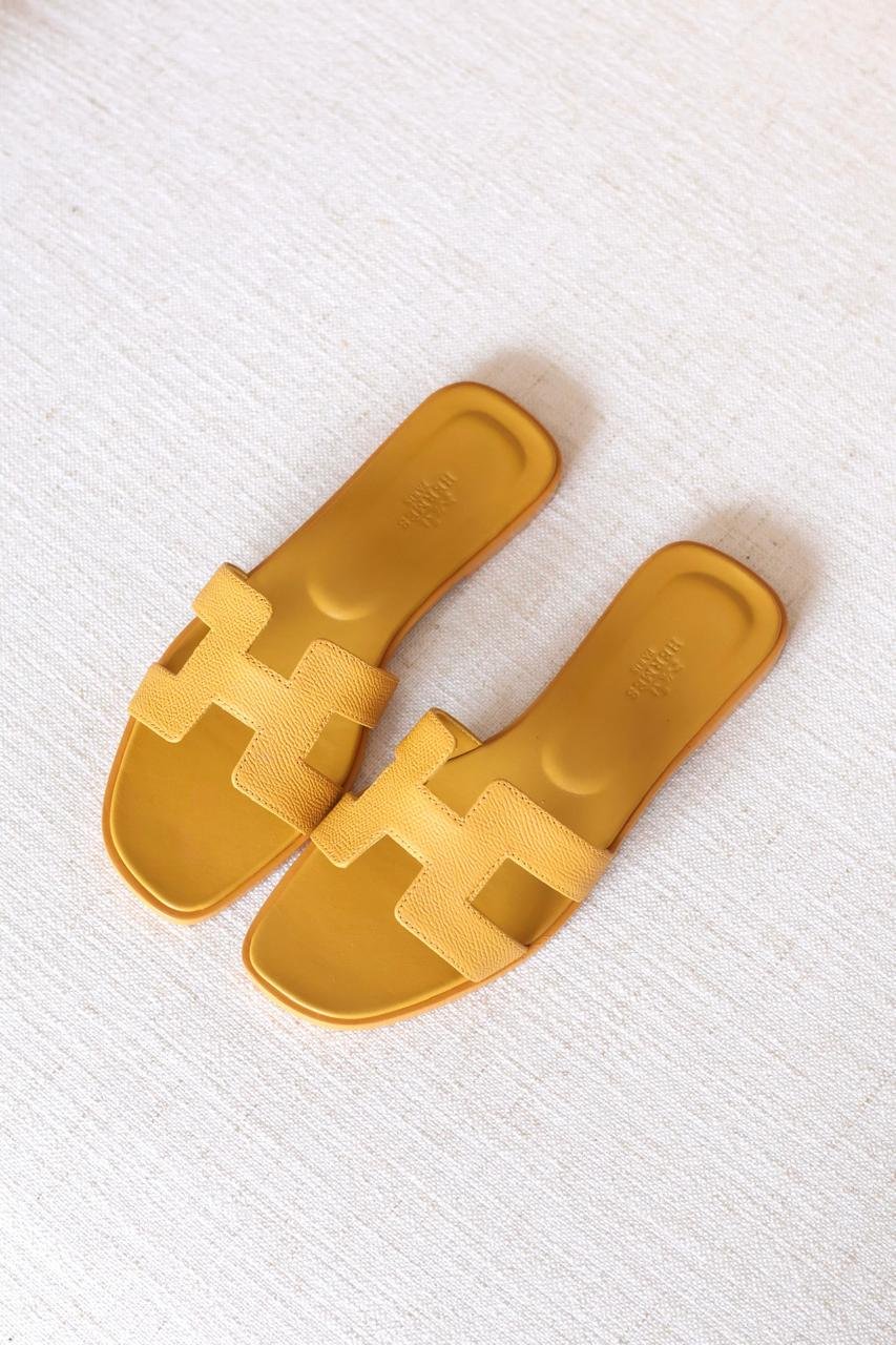 Hermes Oran Suede Goatskin Sandals – Iconic H Cut-Out Women's Flats in Dubai - Image 15