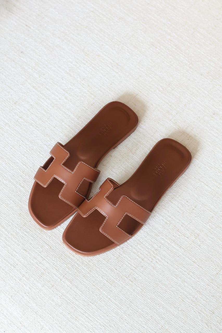 Hermes Oran Suede Goatskin Sandals – Iconic H Cut-Out Women's Flats in Dubai - Image 8
