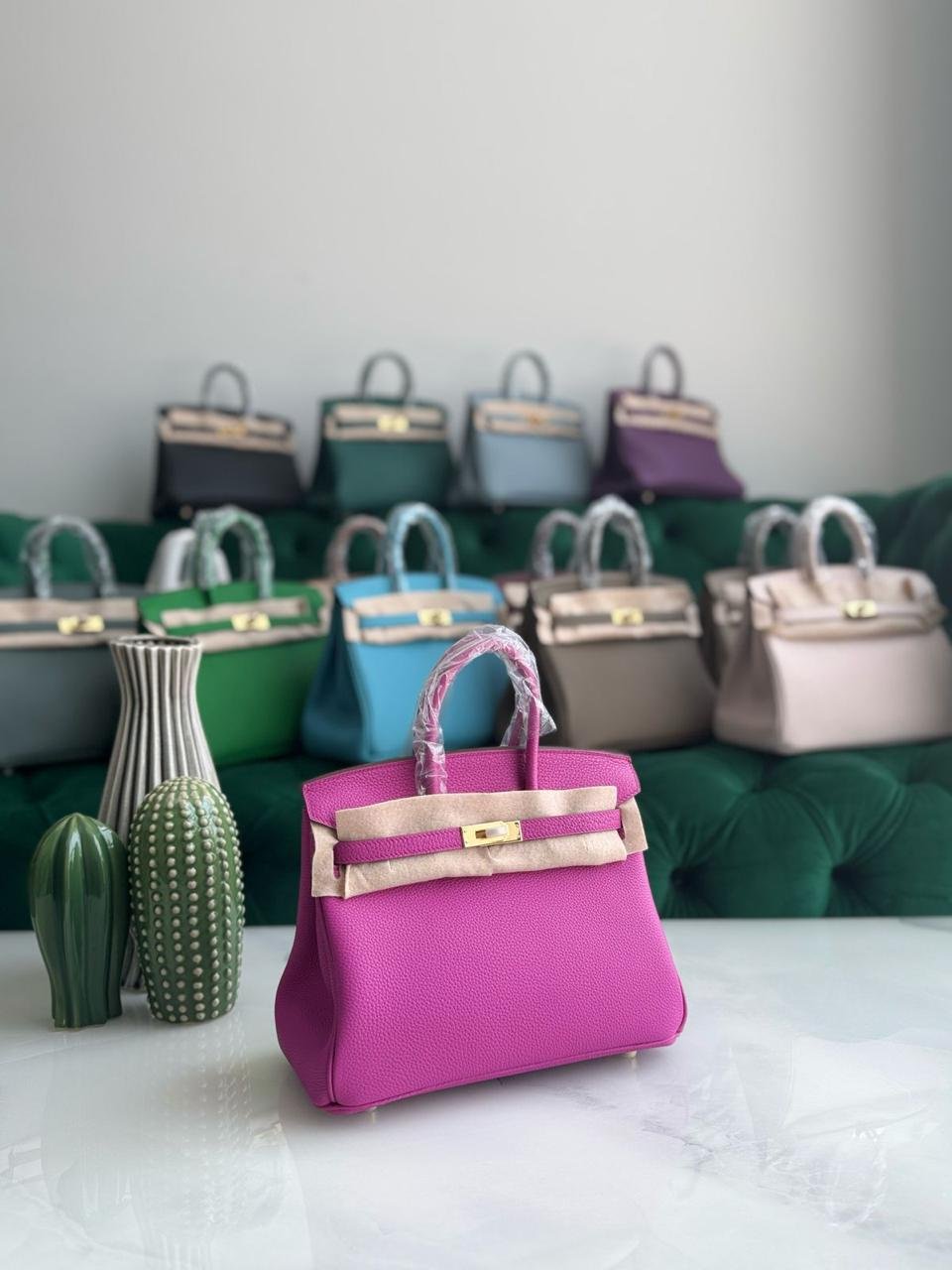 Hermes Birkin 25 Rouge H Togo Leather Bag for women in Dubai - Image 12