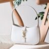 Saint Laurent Le 5 A 7 White Mini Hobo Calfskin Bag