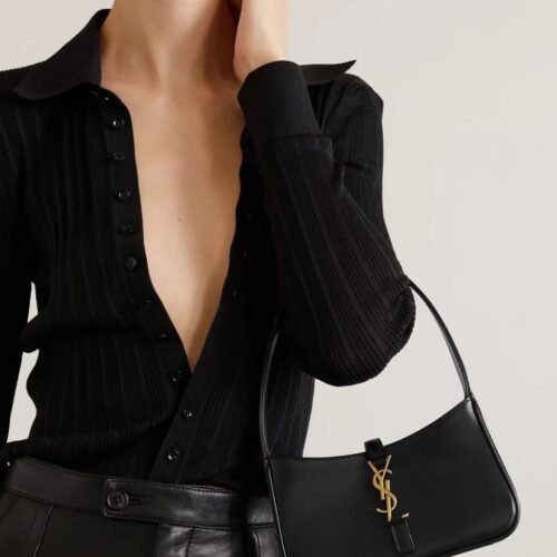 Saint Laurent Le 5 A 7 White Mini Hobo Calfskin Bag