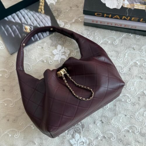Chanel 22 Soft Lambskin Gold Hardware Drawstring Hobo Bag for women in Dubai