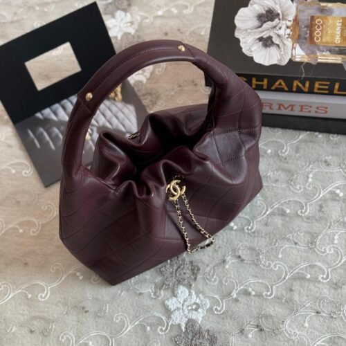 Chanel 22 Soft Lambskin Gold Hardware Drawstring Hobo Bag for women in Dubai