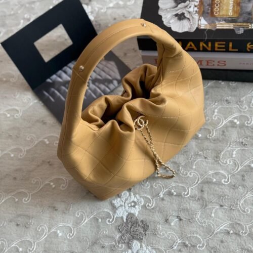 Chanel 22 Soft Lambskin Gold Hardware Drawstring Hobo Bag for women in Dubai