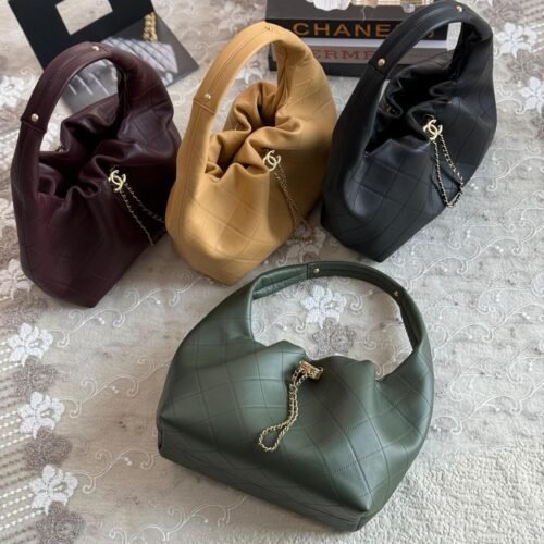Chanel 22 Soft Lambskin Gold Hardware Drawstring Hobo Bag for women in Dubai