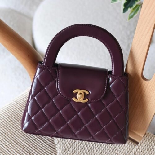 Chanel Mini Kelly 23K Calfskin Top Handle Bag for women in Dubai