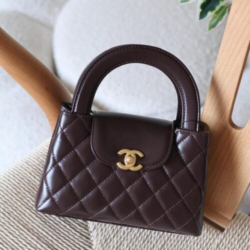 Chanel Mini Kelly 23K Calfskin Top Handle Bag for women in Dubai