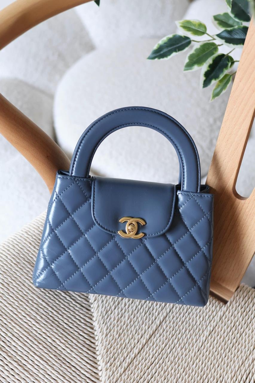 Chanel Mini Kelly 23K Calfskin Quilted Nano Bag for women in Dubai