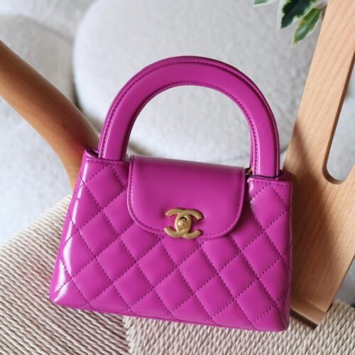 Chanel Mini Kelly 23K Calfskin Quilted Nano Bag for women in Dubai