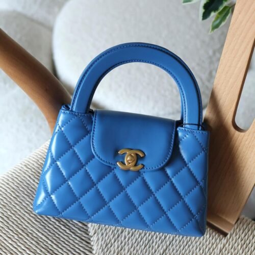 Chanel Mini Kelly 23K Calfskin Quilted Nano Bag for women in Dubai