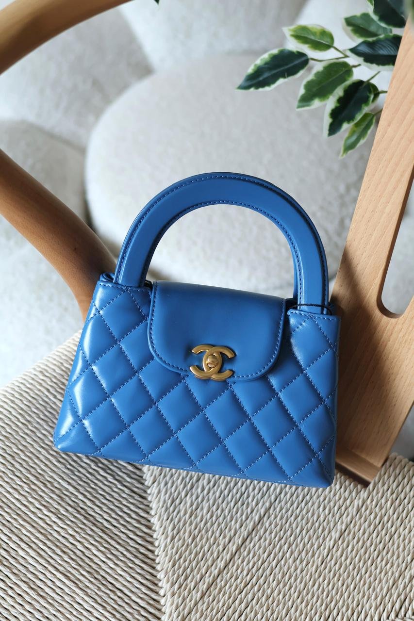 Chanel Mini Kelly 23K Calfskin Quilted Nano Bag for women in Dubai