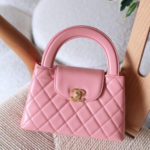 Chanel Mini Kelly 23K Calfskin Top Handle Crossbody Nano Bag for women in Dubai