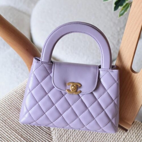 Chanel Mini Kelly 23K Calfskin Top Handle Crossbody Nano Bag for women in Dubai