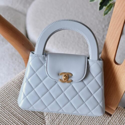 Chanel Mini Kelly 23K Calfskin Top Handle Crossbody Nano Bag for women in Dubai