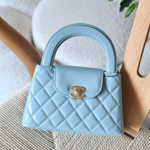 Chanel Mini Kelly 23K Calfskin Top Handle Crossbody Nano Bag for women in Dubai