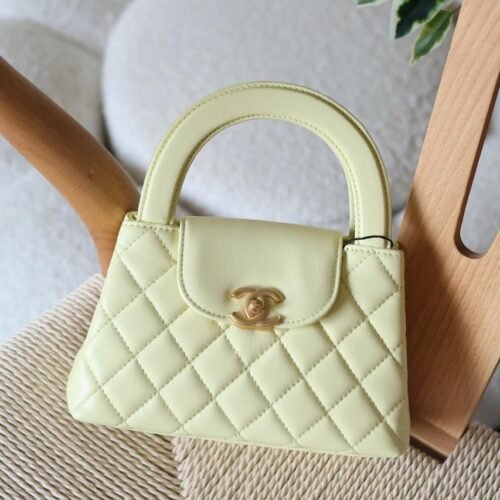 Chanel Mini Kelly 23K Lambskin Top Handle Nano Bag for women in Dubai