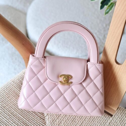 Chanel Mini Kelly 23K Lambskin Top Handle Nano Bag for women in Dubai