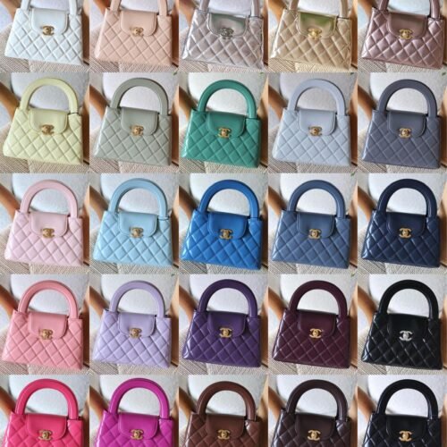 Chanel Mini Kelly 23K Calfskin Top Handle Bag for women in Dubai