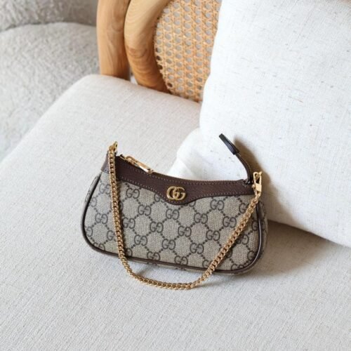 Gucci Ophidia Zip Pochette GG Supreme Canvas Small Shoulder Bag