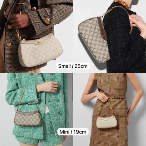 Gucci Ophidia Zip Pochette GG Supreme Canvas Small Shoulder Bag
