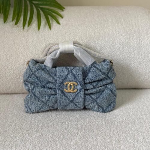 Chanel Mini Shiny Lambskin CC Logo Gold-Tone Metal Bow Bag in Dubai