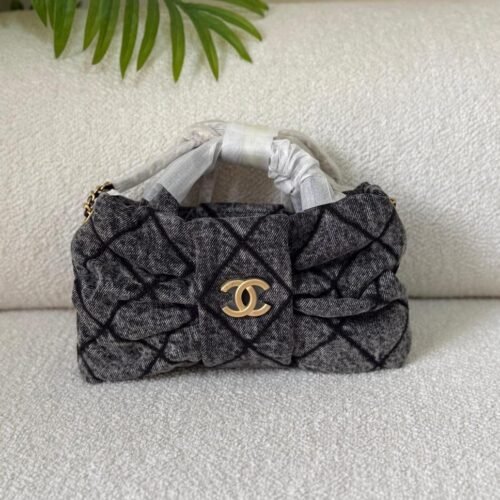 Chanel Mini Shiny Lambskin CC Logo Gold-Tone Metal Bow Bag in Dubai