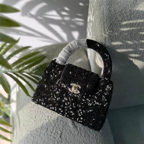 Chanel 24P Mini Kelly Tote Tweed Sequin Lambskin Bag in Dubai