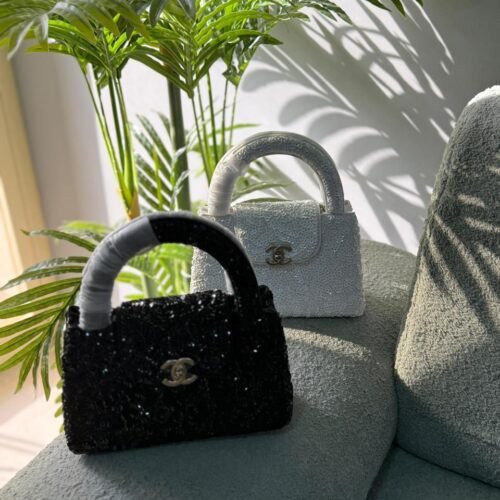 Chanel 24P Mini Kelly Tote Tweed Sequin Lambskin Bag in Dubai