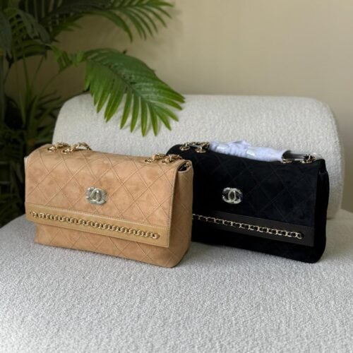 Chanel CC Chain Detail Diamond Quilted Suede Flap Bag in Dubai