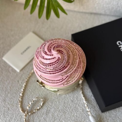 Chanel Ice Cream Minaudiere Plexi Strass Gold-Tone Clutch in Dubai