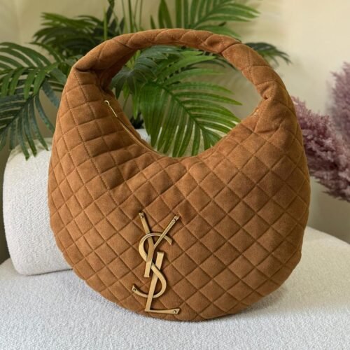 YSL Saint Laurent Icarino Quilted Brown Suede Bag in Dubai