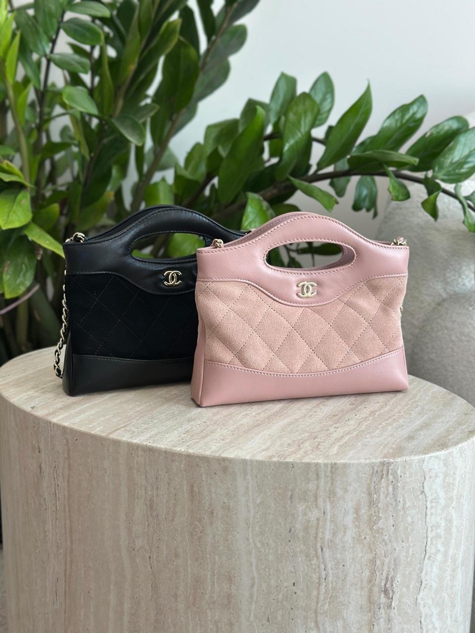 Chanel Calfskin Suede Diamond Quilted Mini Shopping Bag in Dubai