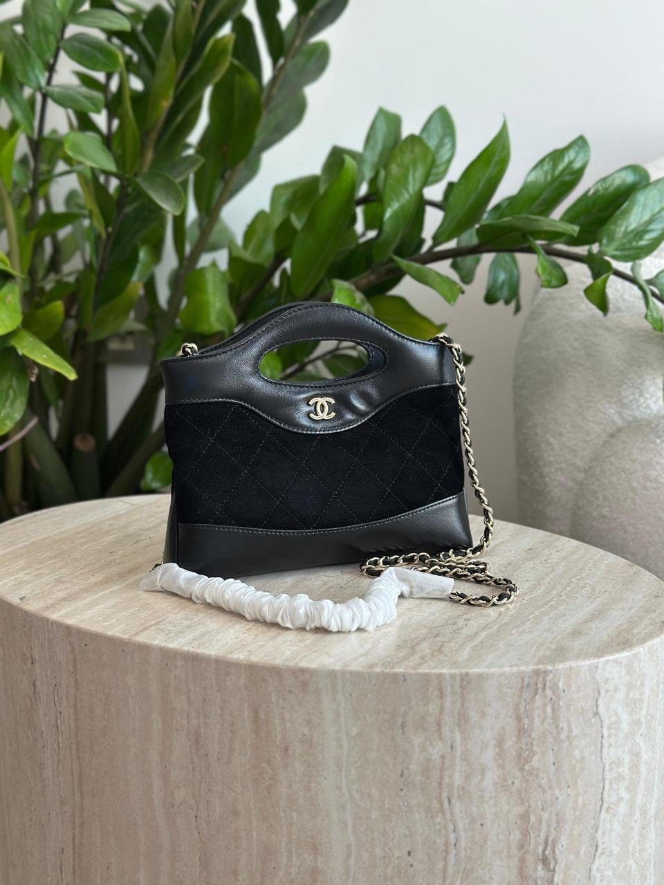 Chanel Calfskin Suede Diamond Quilted Mini Shopping Bag in Dubai