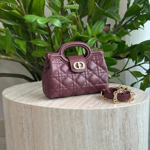 Dior Jolie Mini Top Handle Cannage Lambskin Pearl Bag for women in Dubai