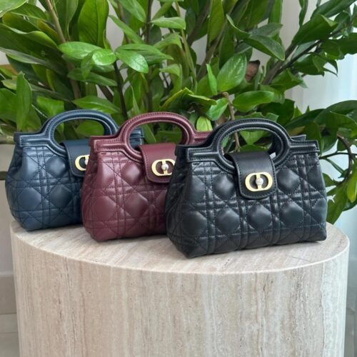 Dior Jolie Mini Top Handle Cannage Lambskin Pearl Bag for women in Dubai