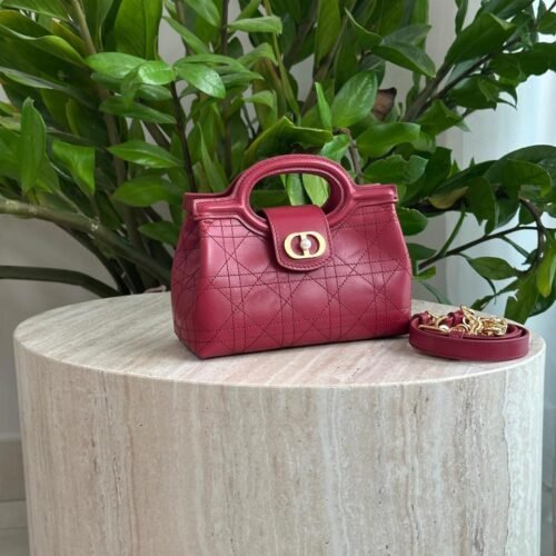 Dior Jolie Mini Top Handle Cannage Lambskin Pearl Bag for women in Dubai