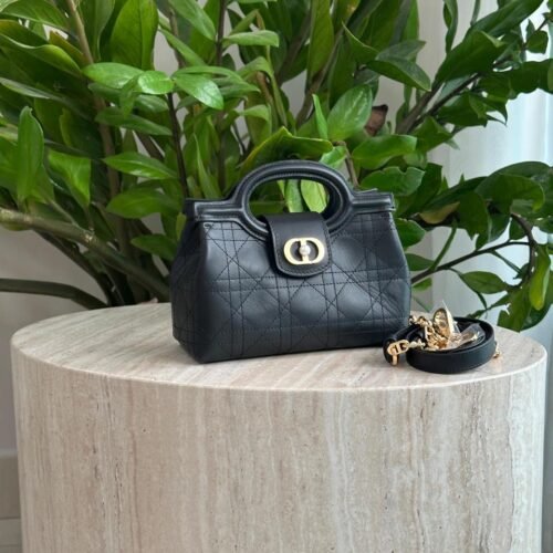Dior Jolie Mini Top Handle Cannage Lambskin Pearl Bag for women in Dubai