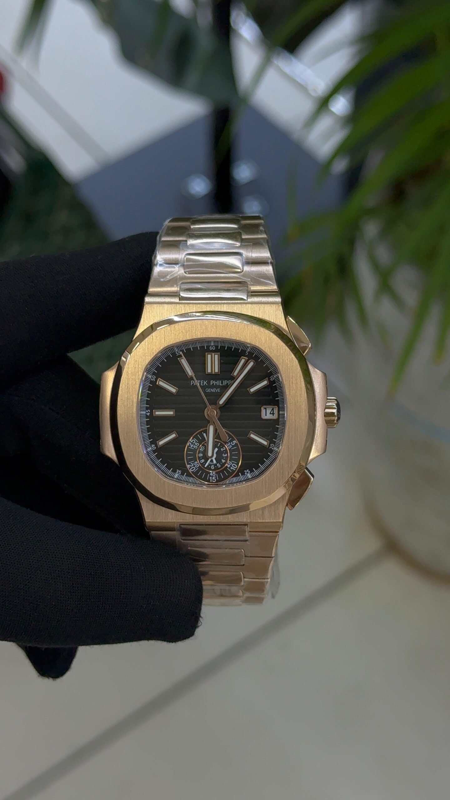 Patek Philippe Nautilus 5980/1R - Rose Gold Black Dial (Swiss Made)